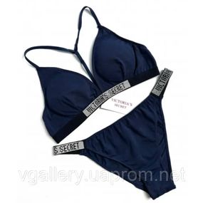 Женский комплект нижнего белья Victoria`s Secret из стрейч-котонна со Стразами