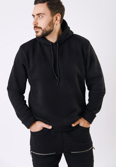 Мужской теплый спортивный костюм на флисе UN8855 цвет черный, размер 50 | Зображення 5