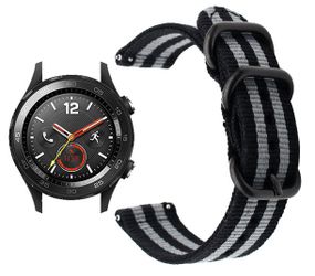 Нейлоновий ремінець Primo Traveller для годинника Huawei Watch 2 - Black&Grey