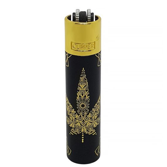Металлическая Зажигалка Clipper Metal Yantra Weed Gold | Зображення 3