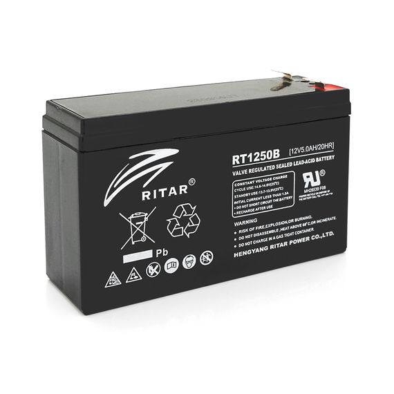 Акумуляторна батарея AGM RITAR RT1250BL, Black Case, 12V 5.0Ah ( 150 х 50 х 93 ) Q10