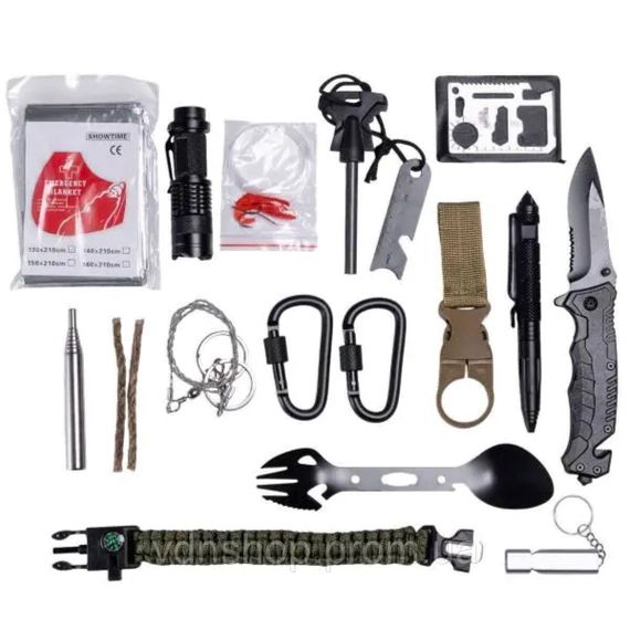 Туристичний набір для виживання в пластиковому чохлі 20х11х5.5 см похідний набір інструментів Lugi HP-D-3 | Зображення 1