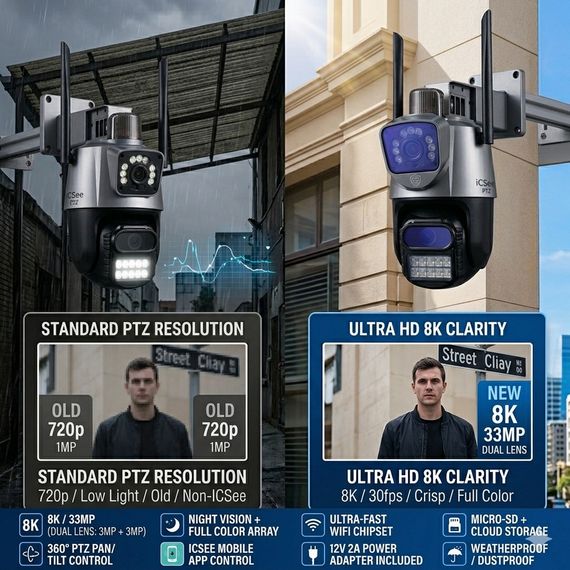 Водонепроникна камера PTZ WiFi P-11 ICSEE, 6MP, з нічним баченням | Зображення 3