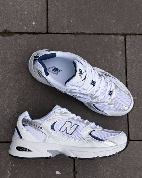 Кросівки літо вставки сітка New Balance 530 колір: білий /синій | Зображення 2