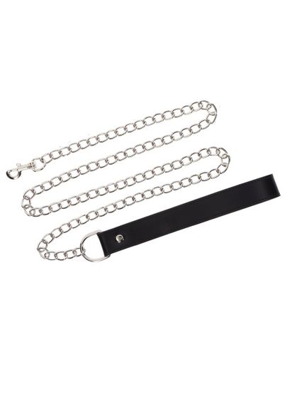 Повідець з карабіном та чорною петлею Taboom Luxury Bondage Essentials Chain Leash, сріблястий sexstyle | Зображення 2