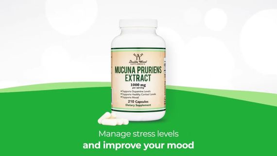 Екстракт мукуни Double Wood Supplements Mucuna Pruriens Extract 1000 mg 210 caps | Зображення 3