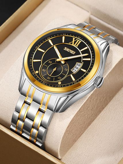 Skmei 9319TGDBK Silver-Gold-Black | Зображення 2