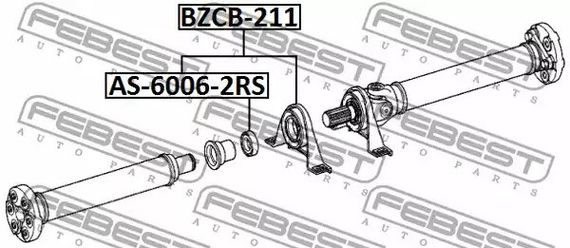 Підвісний підшипник карданного вала MB E-Class 95-02, FEBEST (BZCB211) | Зображення 2