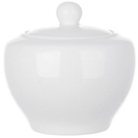 Цукорниця "Belle White" 10см з кришкою, біла порцеляна