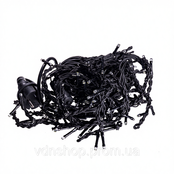 Новогодняя гирлянда уличная Бахрома 6 м 105 LED черный провод Белый 6МBW | Зображення 2