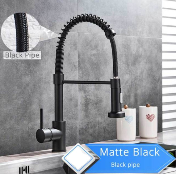 Стильний кухонний змішувач Matte Black Гнучкий кран з обертанням потоку в 360 градусів | Зображення 3
