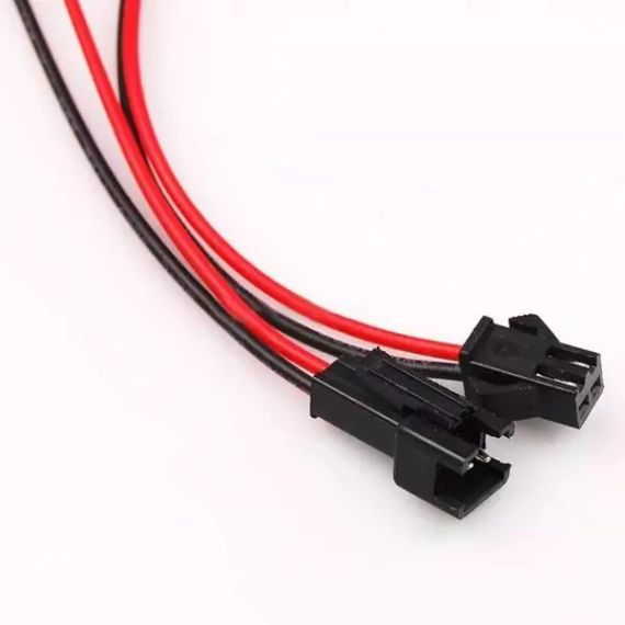 Конектор JST SM 2 pin роз'ємний з проводами папа + мама, Червоний + Чорний (Комплект)