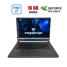 Игровой ноутбук Acer Predator Triton PT516-52s / 16" (2560x1600) IPS / Intel Core i7-12700H (14 (20) ядер по 3.5 - 4.7 GHz) / 16 GB DDR5 / 1000 GB SSD / nVidia GeForce RTX 3080 Ti, 16 GB GDDR6, 256-bit / WebCam б/у