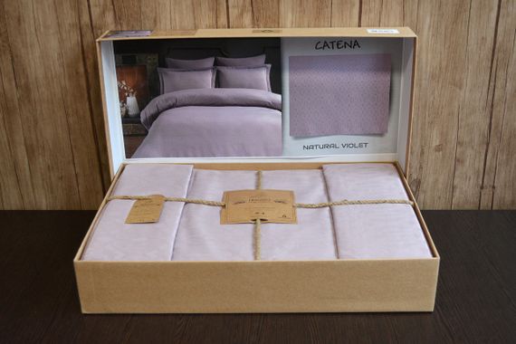 Постельное белье Limasso Jacquard Ranforse 200 х 220 см Catena Natural Violet | Зображення 1