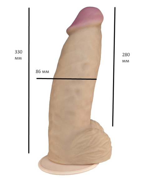 Фалоімітатор EGZO СУПЕР ГІГАНТ на присоці FS01 (довжина 33 см, діаметр 8,6 см) sexstyle | Зображення 1