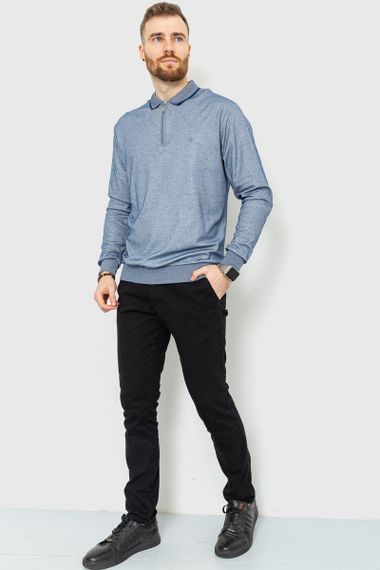 Поло с длинным рукавом  цвет джинс 157R300 | Зображення 1