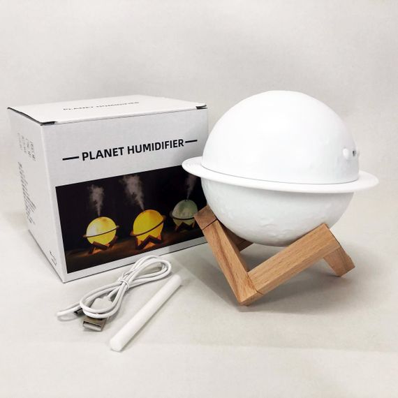 Увлажнитель очиститель воздуха ночник 3 в 1 Сатурн компактный с LED подсветкой 3 режима мини арома лампа | Зображення 1