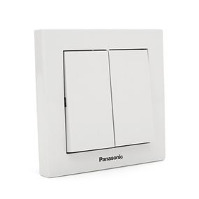 Вимикач Panasonic Karre Plus 55 двоклавішний, білий