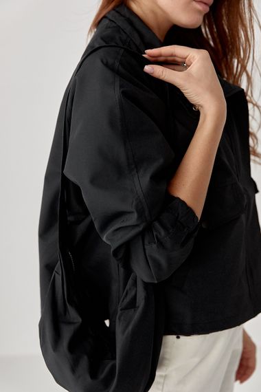 Жіноча вітровка у комплекті з бананкою - чорний цвет, ONE SIZE (є розміри) | Зображення 3