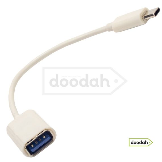 Кабель OTG Type-C 3.1 на USB мама White - підключення usb девайсів до планшету або телефону | Зображення 1