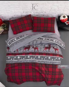 Комплект постільної білизни First Choice Flanel 200×220 см Happinies Red