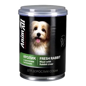 Вологий корм для собак із кроликом AnimAll Dog Fresh Rabbit, 375 гр
