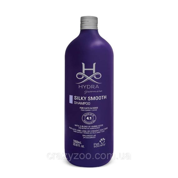 Шампунь для собак та котів Hydra Silky Smooth зволожуючий 4:1 1 л 7898574027133