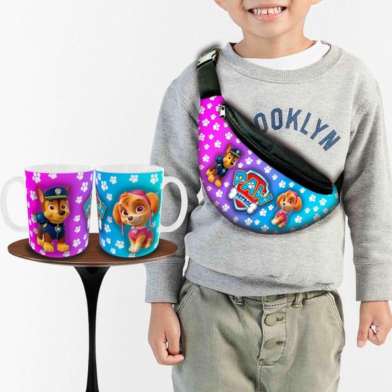 Подарочный набор :Сумка-бананка+ Кружка Щенячий патруль"Paw Patrol" детский,для мальчика (00242)