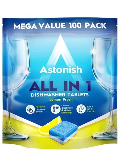 Таблетки для посудомоечных машин Astonish All In 1 Lemon Fresh 100 шт