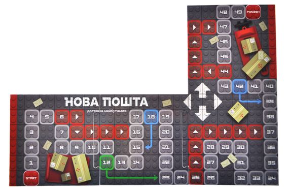 Конструктор блочний QB300-207 "Block&Steps: НОВА ПОШТА. Вантажівка Мрії" + ходилка і гра 3в1, 129дет. qbee | Зображення 3