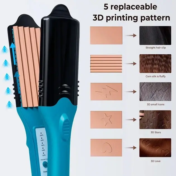 Плойка-выпрямитель для волос со сменными насадками HAIR STYLE XL-619 Утюжок с керамическим покрытием | Зображення 4