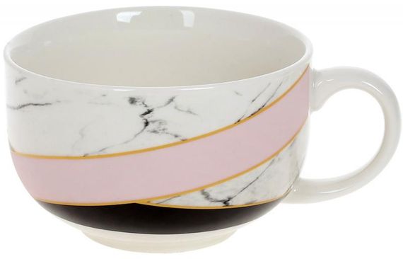 Кружка Marble Pink-Black фарфор 500мл