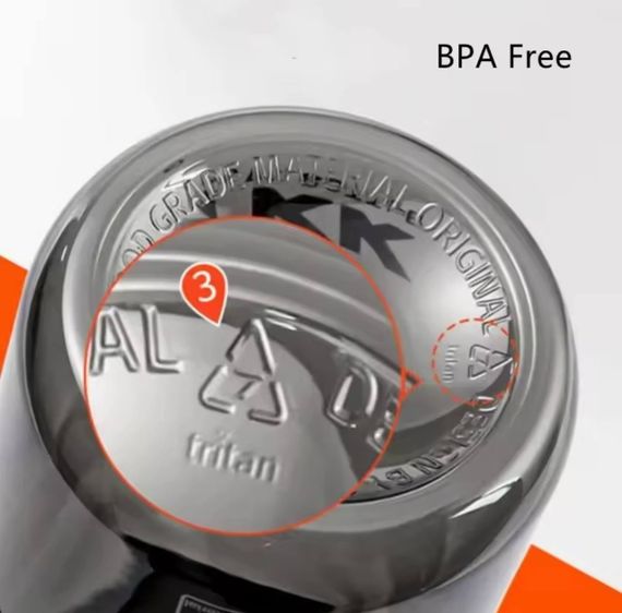 Спортивная бутылка TKK 1000 мл (1 л) - Черная Tritan BPA-free, ударопрочная эко-бутылка с антискользящим грипом | Зображення 3