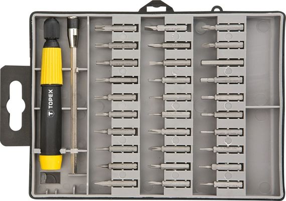 Викрутка TOPEX з набором прецизійних біт 32 шт 39D555