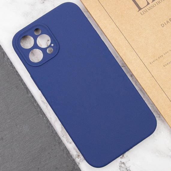 Чохол Silicone Case Full Camera Protective (AA) NO LOGO для Apple iPhone 12 Pro (6.1") Синій / Deep navy | Зображення 4