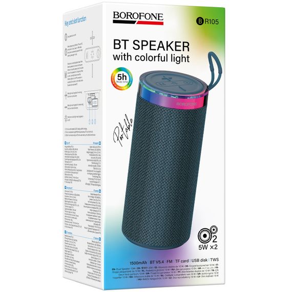 Bluetooth Колонка Borofone BR105 Loud sports Navy Blue | Зображення 1