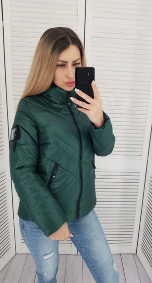 Жіноча демісезонна куртка, арт. 1008, темно зелений пляшка | Зображення 1