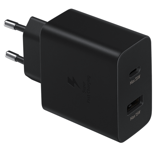 мережева зарядка SAMSUNG EP-TA220NBEGRU 35W Charger Duo USB-C+USB Чорний (EP-TA220NBEGRU) | Зображення 1