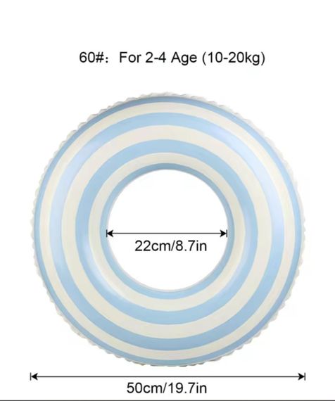 Надувне коло дитяче Блакитно Біла полоса 60 розмір | Зображення 1