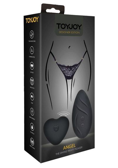 Вибратор в трусики с дистанционным пультом управления Toy Joy, трусики в комплекте, черного цвета Sex Aura | Зображення 1