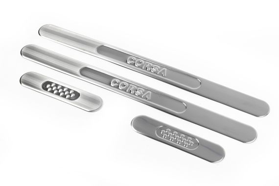 Накладки на пороги OmsaLine (нерж) Передние и задние для Opel Corsa D 2007-2014 гг