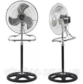 Вентилятор 3 в1 Wimpex 1807 Чорно - Сріблястий підлоговий настільний настінний охолоджувач з 3 швидкостями