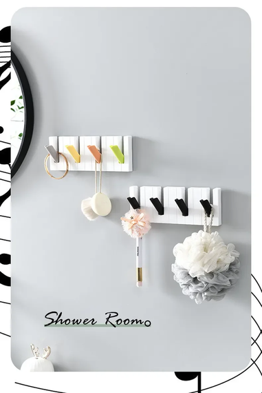 Настінна ключниця SV Four Hooks Piano на 4 гачки 22x16x4 см у вигляді клавіш, Білий з кольоровими клавішами (sv0591k3) | Зображення 4