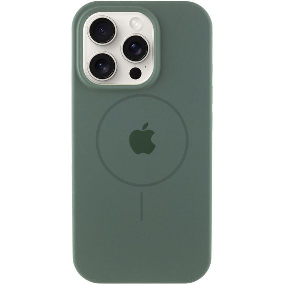 Чохол Silicone Case Full Protective (AA) with MagSafe для Apple iPhone 15 Pro (6.1") Зелений / Pine green