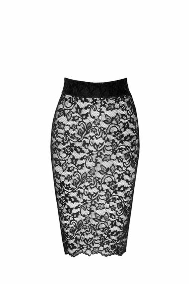 Юбка Noir Handmade F302 Ambivalence, L, black, кружево, длина за колени, шнуровка сзади | Зображення 5