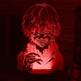Акриловый светильник-ночник Кэн Канеки (Ken Kaneki) красный tty-n000619