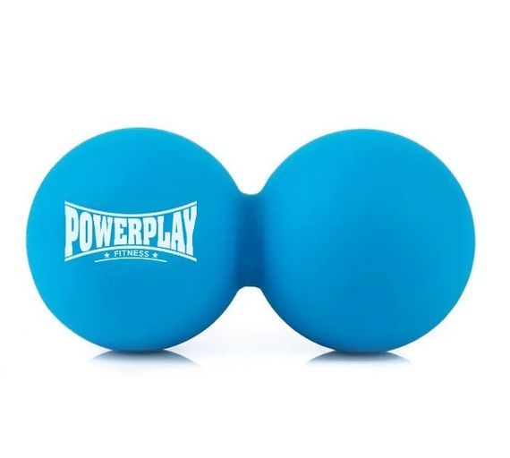 Масажний силіконовий подвійний м'яч PowerPlay PP-4355 Silicone Lacrosse Peanut Ball (6.4*12.7 см Синій (PP-4355_Blue)
