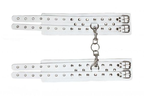 Оковы Leather Double Fix Leg Cuffs, White Sex Aura | Зображення 1