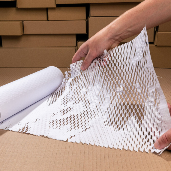 Cотовая крафт-бумага PaperPack, рулон - 30 см х 100 м, белая