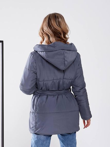 Жіноча зимова куртка з поясом, арт. 505, графіт | Зображення 1